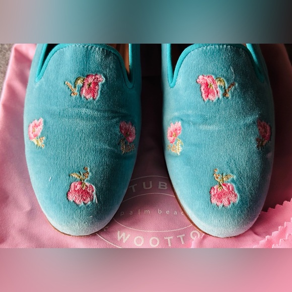 Stubbs & Wootton x LoveShackFancy Velvet Rose Loafers - Picture 3 of 6